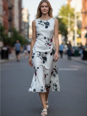 MISSLOOK Red and Black Sheath Midi Dress Halter Sleeveless